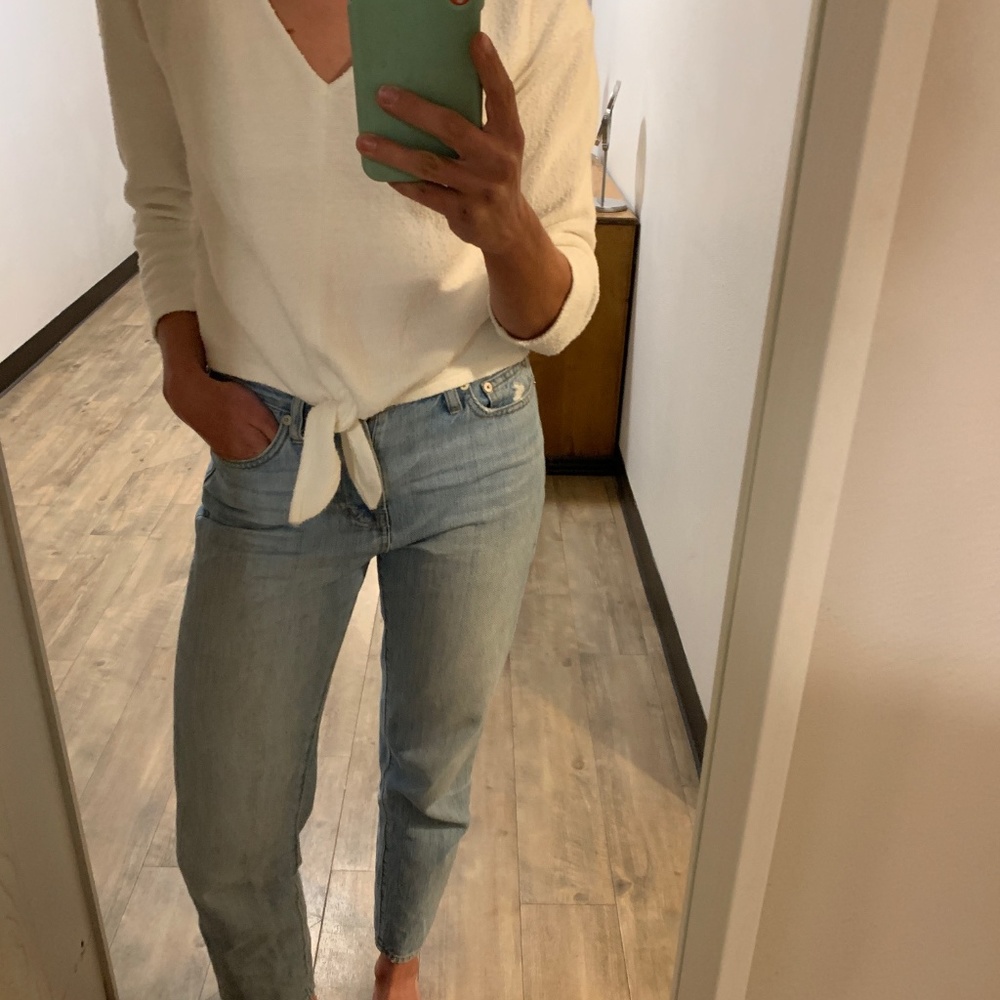 Madewell Textured Tie-Front Top - Picture 2 of 4